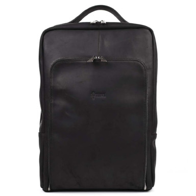 Кожаный рюкзак для ноутбука 15" дюймов RA-1240-4lx в черном crazy horse