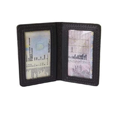 Шкіряна обкладинка для id паспорта, автодокументів BGS чорна BGS3152