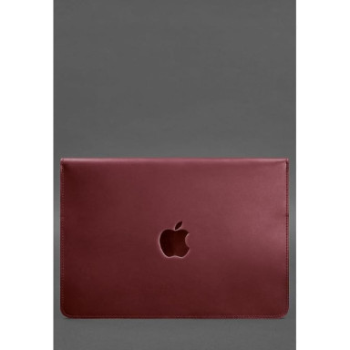 Кожаный чехол-конверт на магнитах для MacBook 15 дюйм Бордовый Crazy Horse