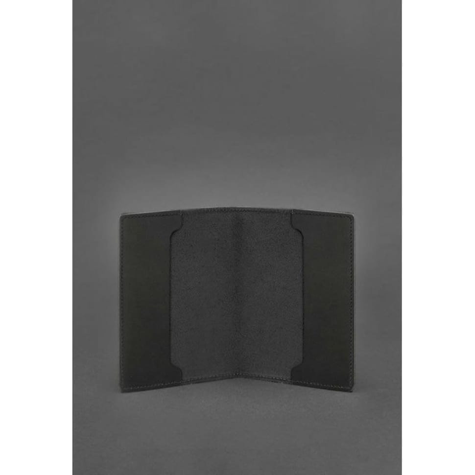 Leather cover for service ID of a serviceman of the State Service for Special Communications black Crazy Horse