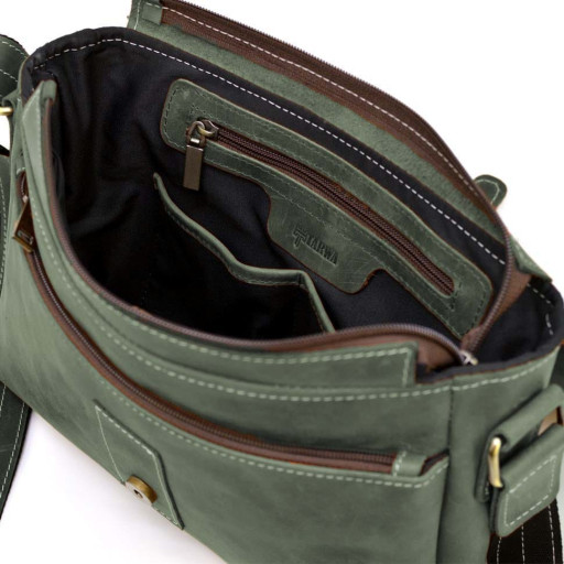 Сумка-месенджер зі шкіри крейзі хорс, сумка наплічна TARWA, RE-7084-3md