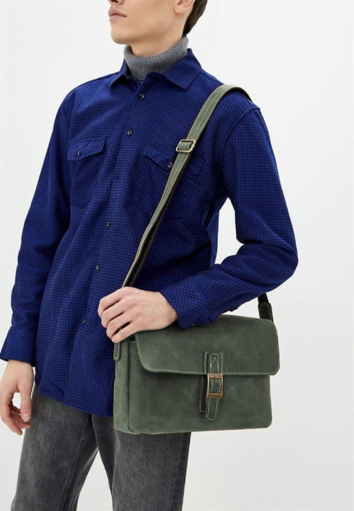 Сумка-месенджер зі шкіри крейзі хорс, сумка наплічна TARWA, RE-7084-3md