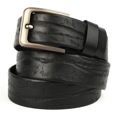 Limary sk400330A 40mm black textured leather belt