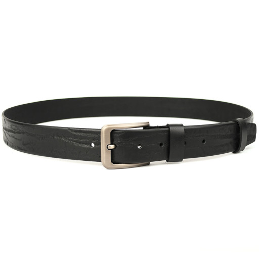 Ремень кожаный черный 40мм фактурный Limary sk400330A