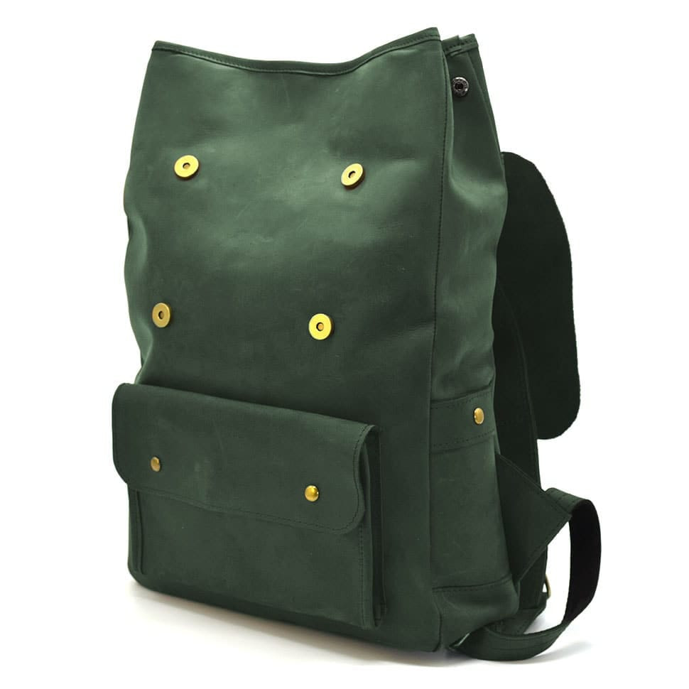 Backpack made of genuine leather RE-9001-4lx TARWA green crazy