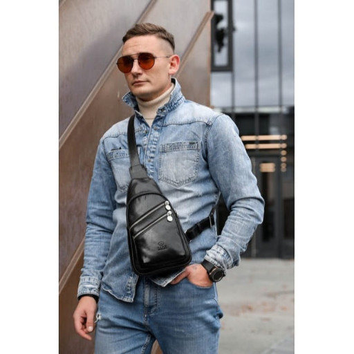 Шкіряна сумка-слінг - Catch-22 - чорна Time Resistance 5221301