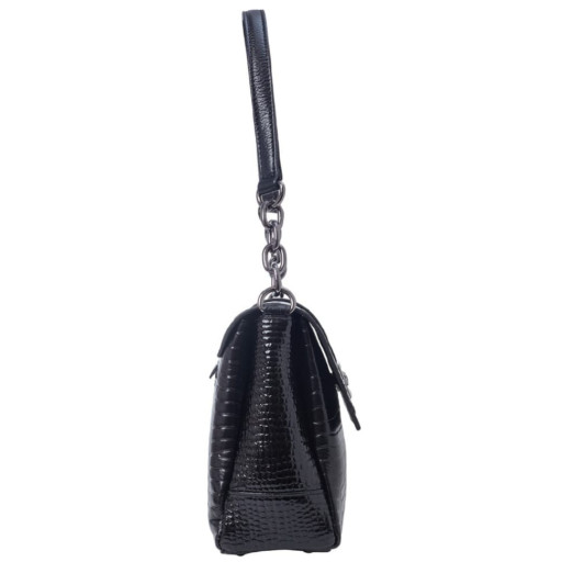 Сумка жіноча шкіряна Desisan 4035-633 чорний кроко лак