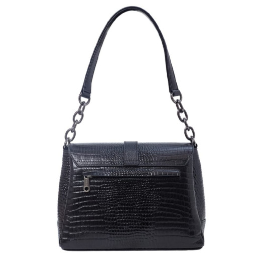 Сумка жіноча шкіряна Desisan 4035-633 чорний кроко лак