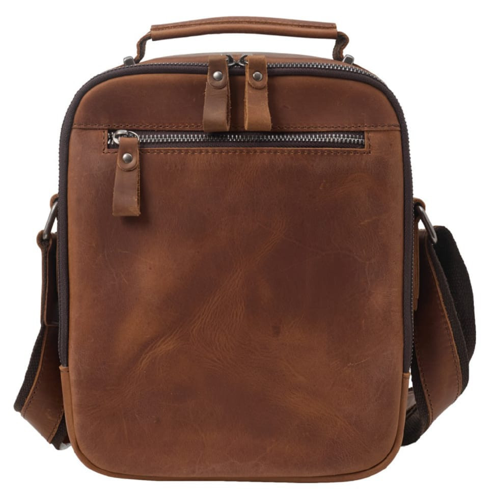 Мужская кожаная сумка через плечо BUFFALO BAGS M6014Q рыжий нубук