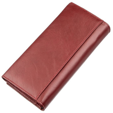 Вместительный женский кошелек ST Leather 18877 Темно-красный