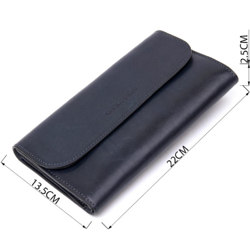 Стильний чоловічий клатч із натуральної шкіри GRANDE PELLE 11427 Темно-синій