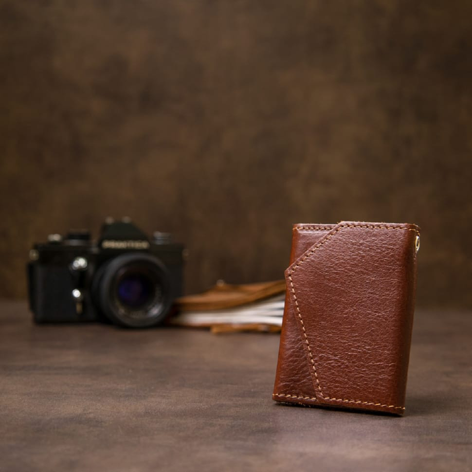 Шкіряна вінтажна обкладинка для документів GRANDE PELLE 11537 Коричневий