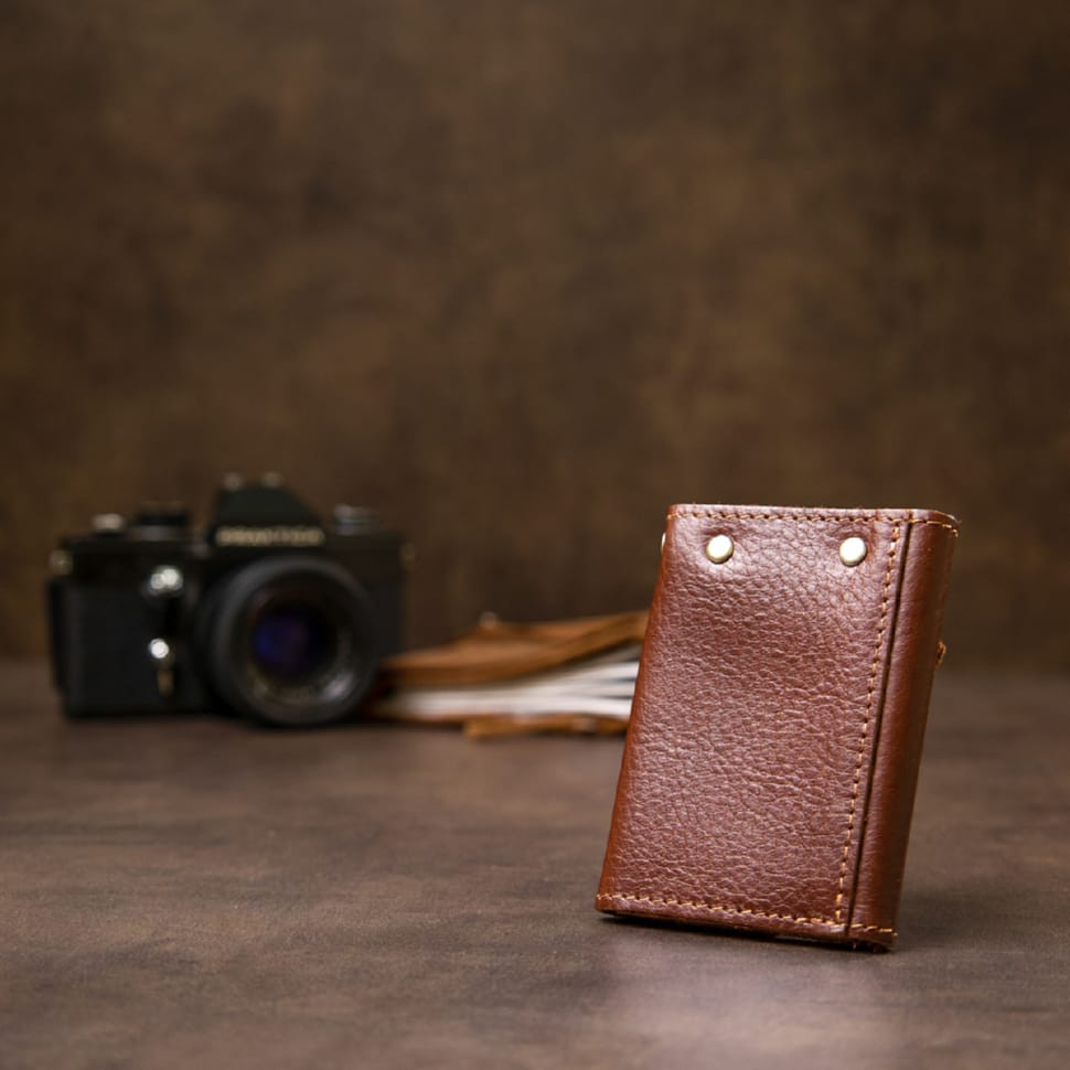 Шкіряна вінтажна обкладинка для документів GRANDE PELLE 11537 Коричневий