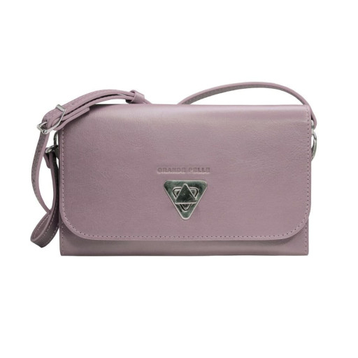 Жіночий клатч Grande Pelle 223х135х30 мм глянцева шкіра фрез