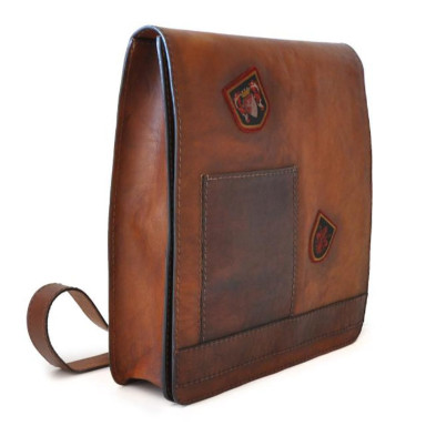 Pratesi BBL182 - Messanger Cross Body Bag in cow leather Bruce Blue