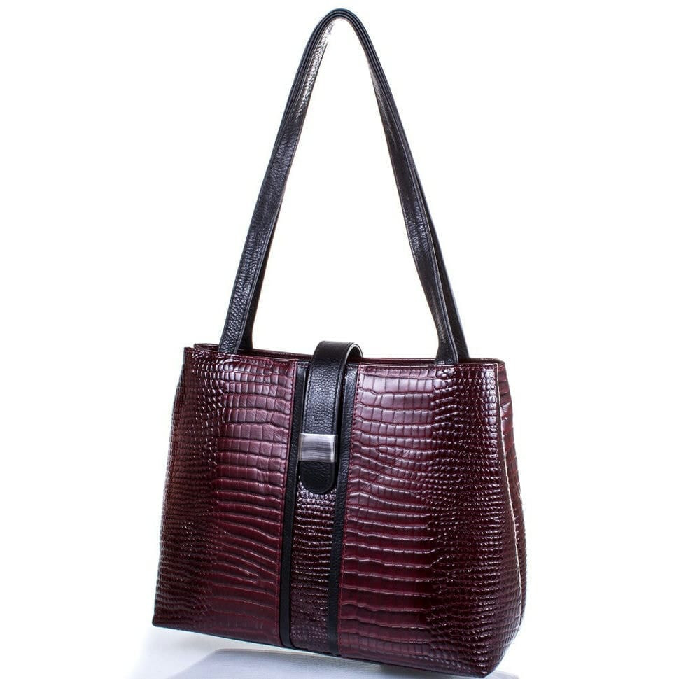 Сумка жіноча шкіряна Desisan 1521-588 бордо кроко лак