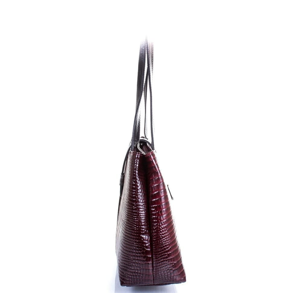 Сумка жіноча шкіряна Desisan 1521-588 бордо кроко лак