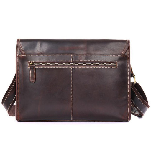 Сувора сумка-почтальйонка через плече з натуральної шкіри 1021C