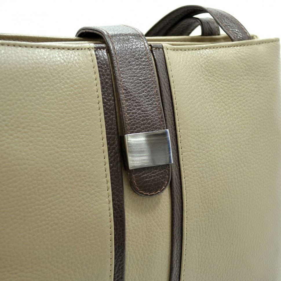 Сумка жіноча шкіряна Desisan 1521-283 бежева флотар