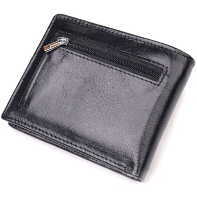 Компактный зажим для денег из натуральной гладкой кожи ST Leather 19416 Черный