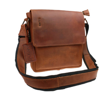 Mens leather shoulder bag SULLIVAN 354150(35) light brown
