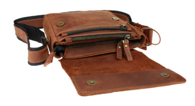 Mens leather shoulder bag SULLIVAN 354150(35) light brown