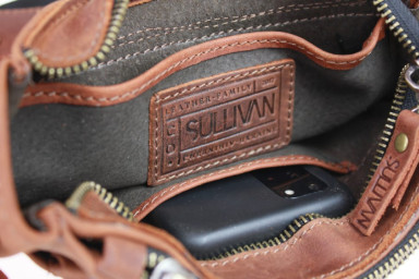 Mens leather shoulder bag SULLIVAN 354150(35) light brown