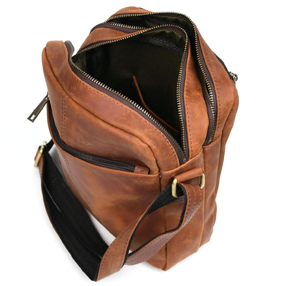 Шкіряна сумка месенджер зі шкіри crazy horse TARWA RB-60121-3md