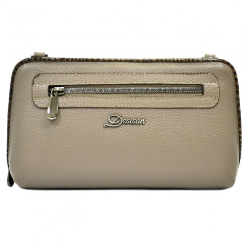 Сумка жіноча шкіряна Desisan 2012-283 бежевий флотар