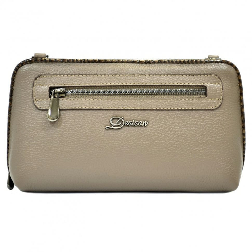 Сумка жіноча шкіряна Desisan 2012-283 бежевий флотар