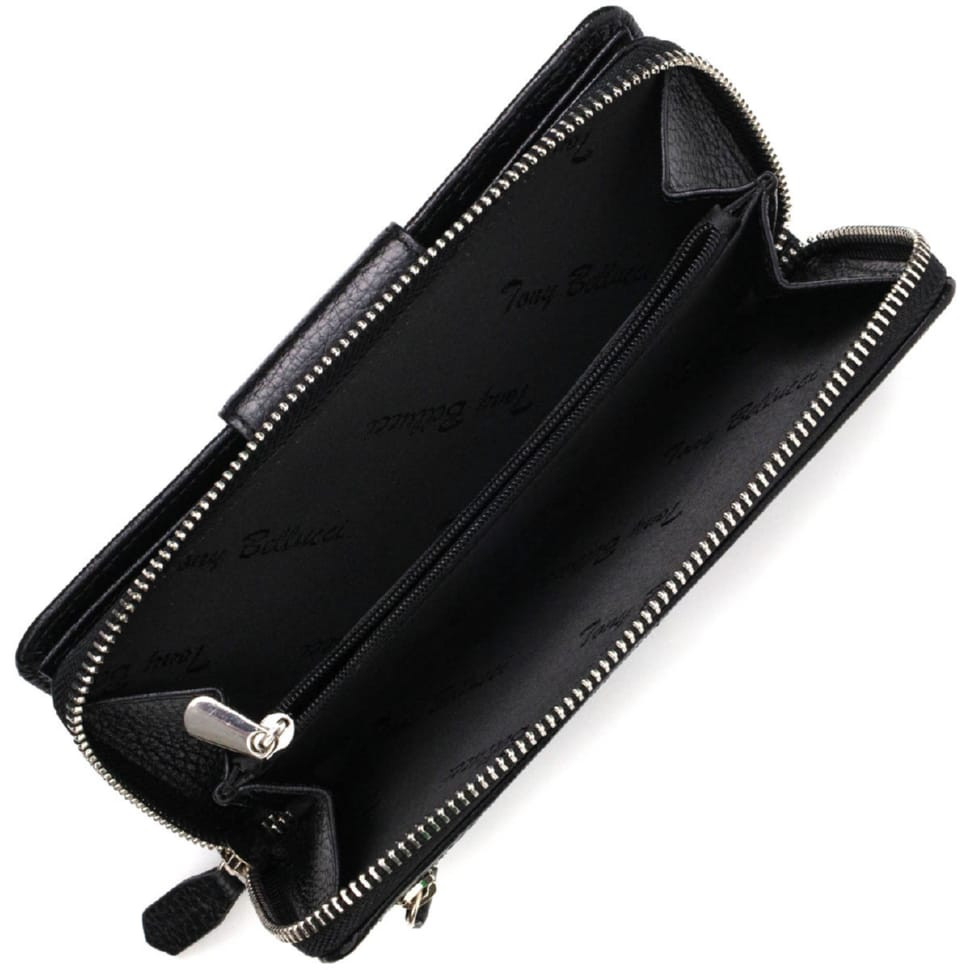 Кожаный женский кошелек с блоком для карт и документов Tony Bellucci 21955 Черный