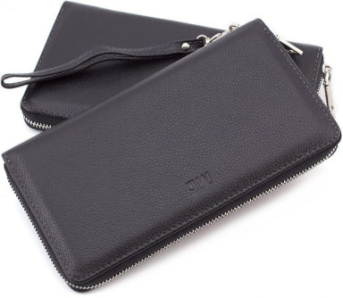 Чёрный кожаный клатч MD Leather 7m-1127