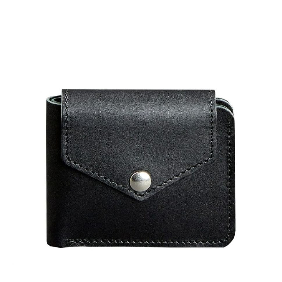 Шкіряне портмоне 4.2 на чорній кнопці