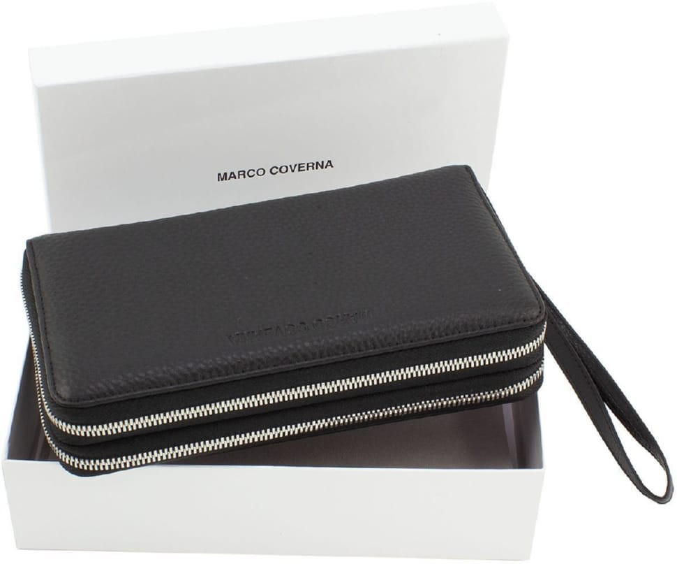 Men`s leather clutch bag with two compartments Marco Coverna MC1483