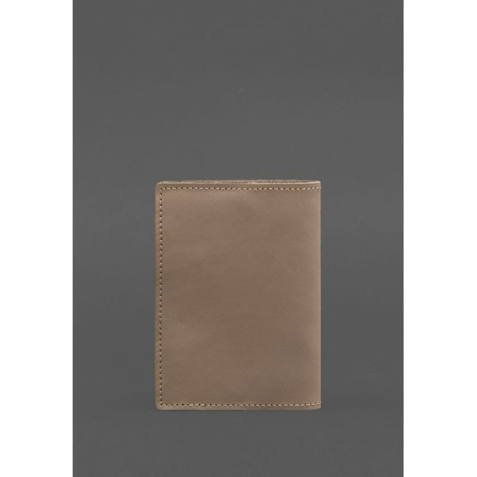 Шкіряна обкладинка для паспорта з карткою України бежева Crazy Horse