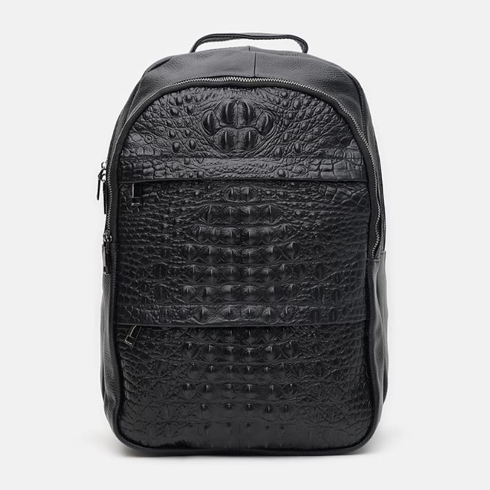Шкіряний чоловічий рюкзак Borsa Leather k1333-black