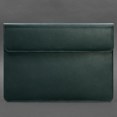 Кожаный чехол-конверт на магнитах для MacBook 15 дюйм Зеленый
