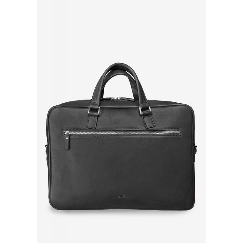 Шкіряна сумка для ноутбука Style чорна