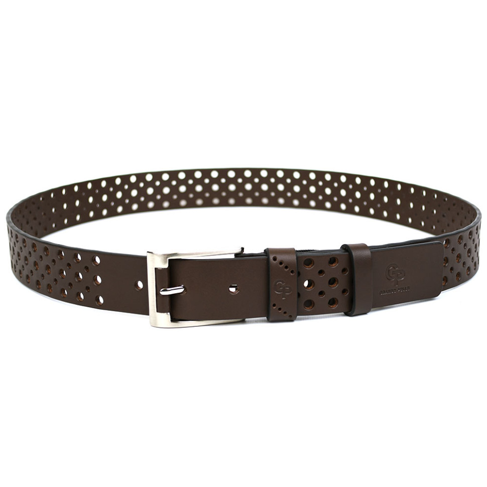 Leather belt 38mm Rullo, perforated Grande Pelle 51110700108 brown