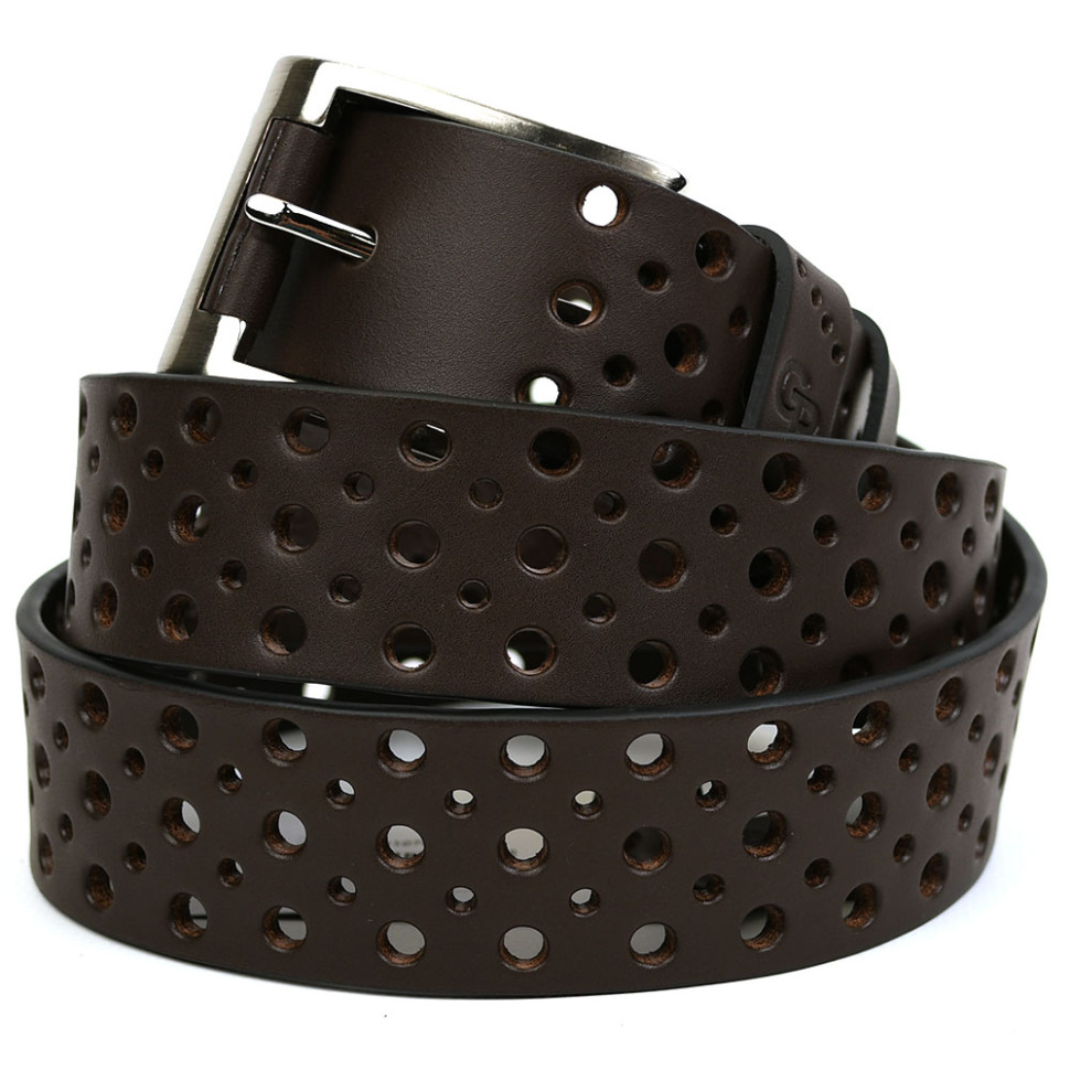 Leather belt 38mm Rullo, perforated Grande Pelle 51110700108 brown