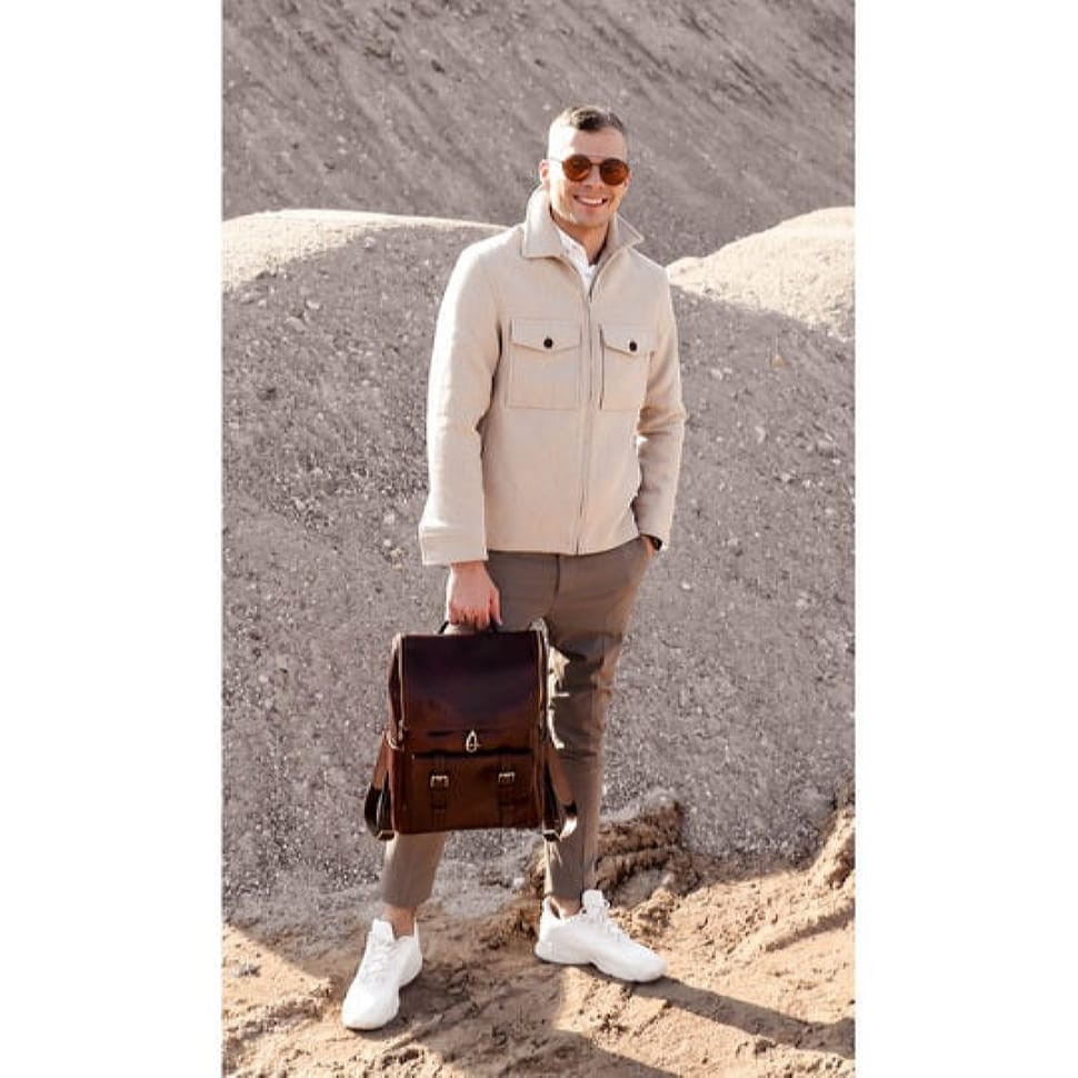 Великий шкіряний рюкзак - The Odyssey - Коричневий колір - Time Resistance 5214401