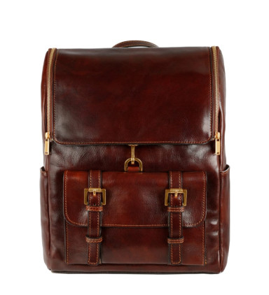 Large Leather Backpack - The Odyssey - Brown color - Time Resistance 5214401