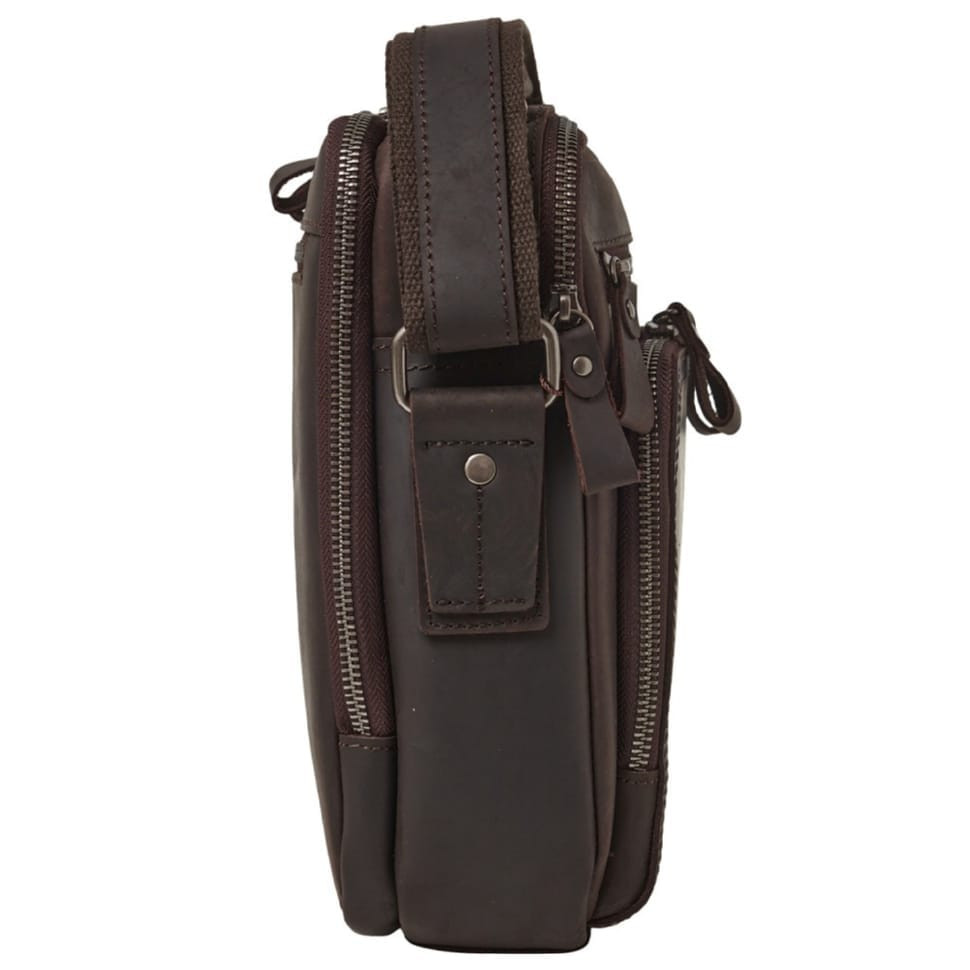 Мужская кожаная сумка через плечо BUFFALO BAGS M6014B темно-коричневая