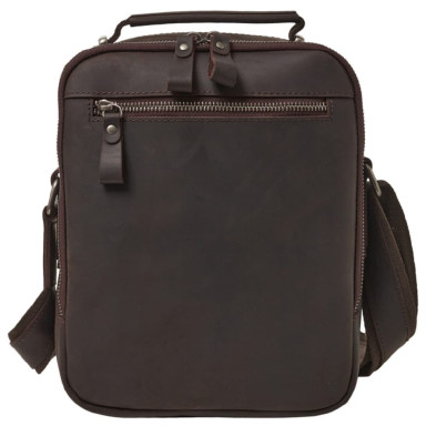 Чоловіча сумка шкіряна через плече BUFFALO BAGS M6014B темно-коричнева