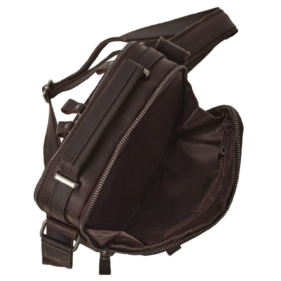 Мужская кожаная сумка через плечо BUFFALO BAGS M6014B темно-коричневая