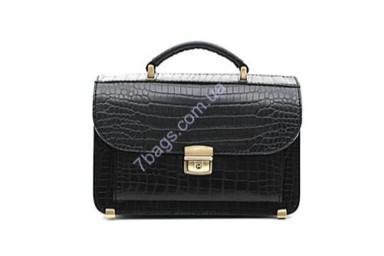 Manufatto men's bag made of genuine leather with Kroko embossing