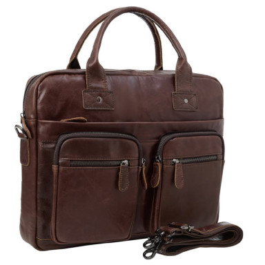 Портфель мягкий кожаный BUFFALO BAGS M8380C-1 коричневый