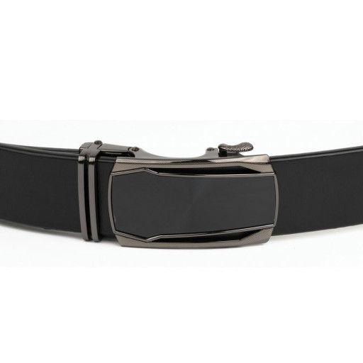 Ремінь чоловічий з рамкою із затемненого металу Vintage 20277 Чорний