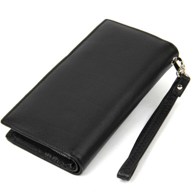 Практичный кожаный кошелек-клатч ST Leather 19371 Черный