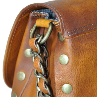 Pratesi BCO161 - Castel Del Piano Clutche in cow leather Bruce Cognac